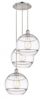 Rochester - 3 Light - 19 inch - Polished Nickel - Cord hung - Multi Pendant (3442|113B-3P-PN-G556-12CL)