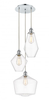 Cindyrella - 3 Light - 17 inch - Polished Chrome - Cord hung - Multi Pendant (3442|113B-3P-PC-G652-MU)