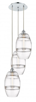Vaz - 3 Light - 15 inch - Polished Chrome - Cord hung - Multi Pendant (3442|113B-3P-PC-G557-8CL)