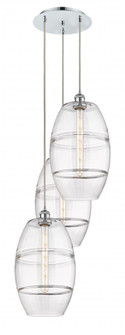 Vaz - 3 Light - 17 inch - Polished Chrome - Cord hung - Multi Pendant (3442|113B-3P-PC-G557-10CL)
