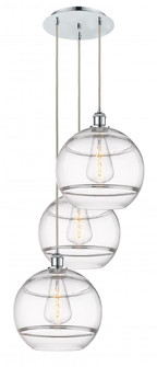 Rochester - 3 Light - 19 inch - Polished Chrome - Cord hung - Multi Pendant (3442|113B-3P-PC-G556-12CL)