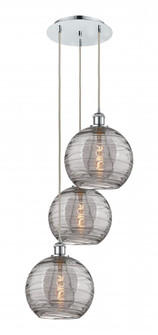 Athens Deco Swirl - 3 Light - 17 inch - Polished Chrome - Cord hung - Multi Pendant (3442|113B-3P-PC-G1213-10SM)