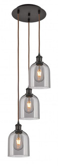 Bella - 3 Light - 12 inch - Oil Rubbed Bronze - Cord hung - Multi Pendant (3442|113B-3P-OB-G558-6SM)