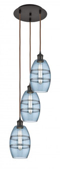 Vaz - 3 Light - 12 inch - Oil Rubbed Bronze - Cord hung - Multi Pendant (3442|113B-3P-OB-G557-6BL)