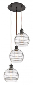 Rochester - 3 Light - 15 inch - Oil Rubbed Bronze - Cord hung - Multi Pendant (3442|113B-3P-OB-G556-8CL)