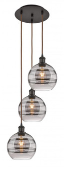 Rochester - 3 Light - 15 inch - Oil Rubbed Bronze - Cord hung - Multi Pendant (3442|113B-3P-OB-G556-8SM)