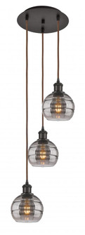 Rochester - 3 Light - 12 inch - Oil Rubbed Bronze - Cord hung - Multi Pendant (3442|113B-3P-OB-G556-6SM)