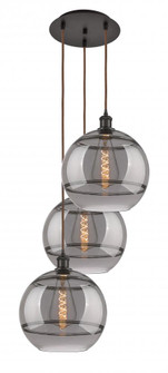 Rochester - 3 Light - 19 inch - Oil Rubbed Bronze - Cord hung - Multi Pendant (3442|113B-3P-OB-G556-12SM)