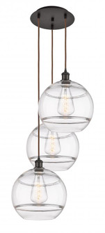Rochester - 3 Light - 19 inch - Oil Rubbed Bronze - Cord hung - Multi Pendant (3442|113B-3P-OB-G556-12CL)