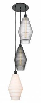 Cascade - 3 Light - 15 inch - Matte Black - Cord hung - Multi Pendant (3442|113B-3P-BK-G670-MU)