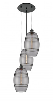 Vaz - 3 Light - 15 inch - Matte Black - Cord hung - Multi Pendant (3442|113B-3P-BK-G557-8SM)