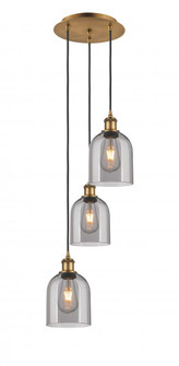 Bella - 3 Light - 12 inch - Brushed Brass - Cord hung - Multi Pendant (3442|113B-3P-BB-G558-6SM)