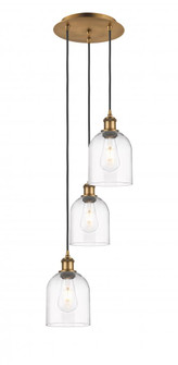Bella - 3 Light - 12 inch - Brushed Brass - Cord hung - Multi Pendant (3442|113B-3P-BB-G558-6CL)