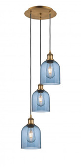 Bella - 3 Light - 12 inch - Brushed Brass - Cord hung - Multi Pendant (3442|113B-3P-BB-G558-6BL)