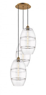 Vaz - 3 Light - 17 inch - Brushed Brass - Cord hung - Multi Pendant (3442|113B-3P-BB-G557-10CL)