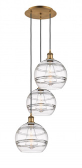 Rochester - 3 Light - 17 inch - Brushed Brass - Cord hung - Multi Pendant (3442|113B-3P-BB-G556-10CL)