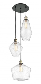 Cindyrella - 3 Light - 17 inch - Black Antique Brass - Cord hung - Multi Pendant (3442|113B-3P-BAB-G654-MU)