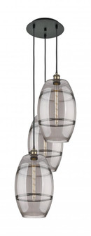 Vaz - 3 Light - 17 inch - Black Antique Brass - Cord hung - Multi Pendant (3442|113B-3P-BAB-G557-10SM)