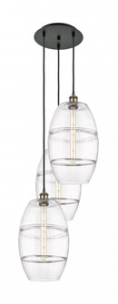 Vaz - 3 Light - 17 inch - Black Antique Brass - Cord hung - Multi Pendant (3442|113B-3P-BAB-G557-10CL)