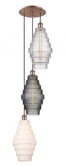 Cascade - 3 Light - 15 inch - Antique Copper - Cord hung - Multi Pendant (3442|113B-3P-AC-G670-MU)
