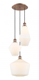 Cindyrella - 3 Light - 17 inch - Antique Copper - Cord hung - Multi Pendant (3442|113B-3P-AC-G651-MU)
