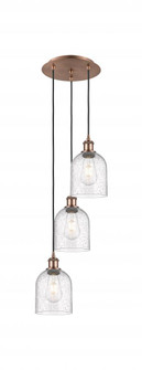 Bella - 3 Light - 12 inch - Antique Copper - Cord hung - Multi Pendant (3442|113B-3P-AC-G558-6SDY)