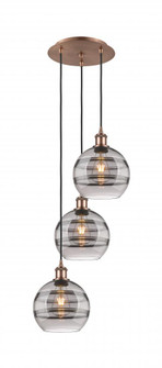 Rochester - 3 Light - 15 inch - Antique Copper - Cord hung - Multi Pendant (3442|113B-3P-AC-G556-8SM)