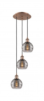 Rochester - 3 Light - 12 inch - Antique Copper - Cord hung - Multi Pendant (3442|113B-3P-AC-G556-6SM)