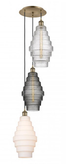 Cascade - 3 Light - 15 inch - Antique Brass - Cord hung - Multi Pendant (3442|113B-3P-AB-G670-MU)
