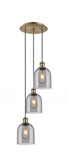 Bella - 3 Light - 12 inch - Antique Brass - Cord hung - Multi Pendant (3442|113B-3P-AB-G558-6SM)