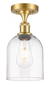 Bella - 1 Light - 6 inch - Satin Gold - Semi-Flush Mount (3442|516-1C-SG-G558-6CL)