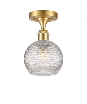 Athens - 1 Light - 6 inch - Satin Gold - Semi-Flush Mount (3442|516-1C-SG-G122C-6CL)