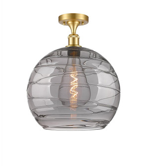 Athens Deco Swirl - 1 Light - 14 inch - Satin Gold - Semi-Flush Mount (3442|516-1C-SG-G1213-14SM)