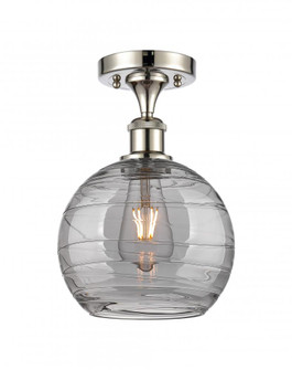 Athens Deco Swirl - 1 Light - 8 inch - Polished Nickel - Semi-Flush Mount (3442|516-1C-PN-G1213-8SM)