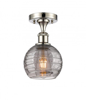 Athens Deco Swirl - 1 Light - 6 inch - Polished Nickel - Semi-Flush Mount (3442|516-1C-PN-G1213-6SM)