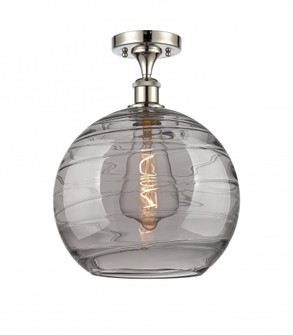 Athens Deco Swirl - 1 Light - 12 inch - Polished Nickel - Semi-Flush Mount (3442|516-1C-PN-G1213-12SM)