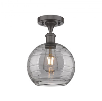 Athens Deco Swirl - 1 Light - 8 inch - Oil Rubbed Bronze - Semi-Flush Mount (3442|516-1C-OB-G1213-8SM)