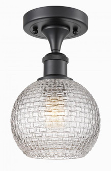 Athens - 1 Light - 6 inch - Matte Black - Semi-Flush Mount (3442|516-1C-BK-G122C-6CL)