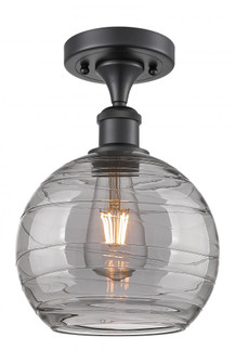 Athens Deco Swirl - 1 Light - 8 inch - Matte Black - Semi-Flush Mount (3442|516-1C-BK-G1213-8SM)