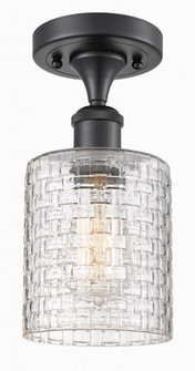 Cobbleskill - 1 Light - 5 inch - Matte Black - Semi-Flush Mount (3442|516-1C-BK-G112C-5CL)