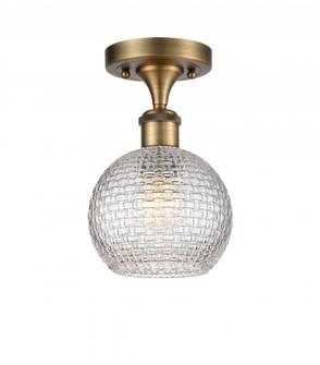 Athens - 1 Light - 6 inch - Brushed Brass - Semi-Flush Mount (3442|516-1C-BB-G122C-6CL)