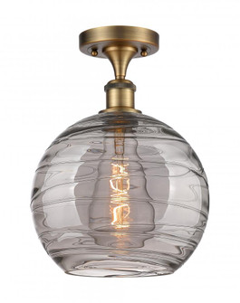 Athens Deco Swirl - 1 Light - 10 inch - Brushed Brass - Semi-Flush Mount (3442|516-1C-BB-G1213-10SM)