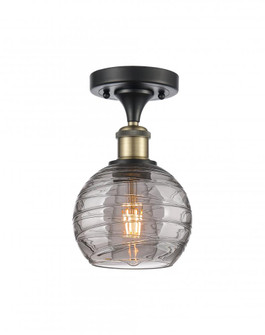 Athens Deco Swirl - 1 Light - 6 inch - Black Antique Brass - Semi-Flush Mount (3442|516-1C-BAB-G1213-6SM)
