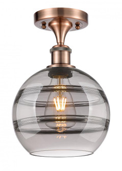 Rochester - 1 Light - 8 inch - Antique Copper - Semi-Flush Mount (3442|516-1C-AC-G556-8SM)