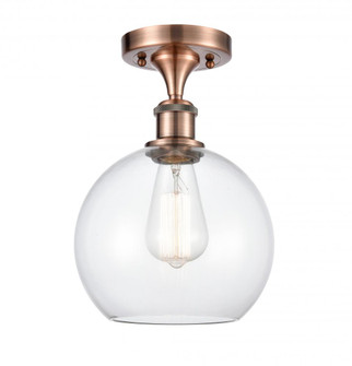 Athens - 1 Light - 8 inch - Antique Copper - Semi-Flush Mount (3442|516-1C-AC-G122C-8CL)