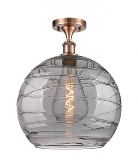 Athens Deco Swirl - 1 Light - 14 inch - Antique Copper - Semi-Flush Mount (3442|516-1C-AC-G1213-14SM)