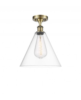 Berkshire - 1 Light - 12 inch - Antique Brass - Semi-Flush Mount (3442|516-1C-AB-GBC-122)