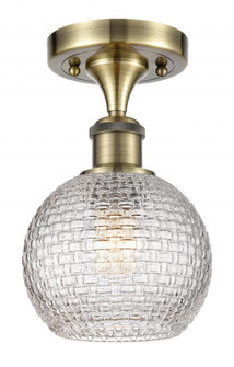 Athens - 1 Light - 6 inch - Antique Brass - Semi-Flush Mount (3442|516-1C-AB-G122C-6CL)