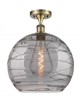 Athens Deco Swirl - 1 Light - 14 inch - Antique Brass - Semi-Flush Mount (3442|516-1C-AB-G1213-14SM)