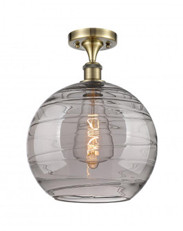 Athens Deco Swirl - 1 Light - 12 inch - Antique Brass - Semi-Flush Mount (3442|516-1C-AB-G1213-12SM)